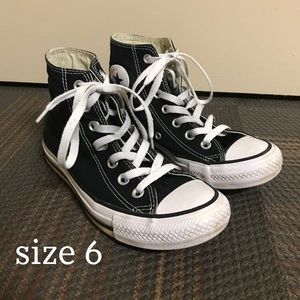 Black Converse High Tops Size 6